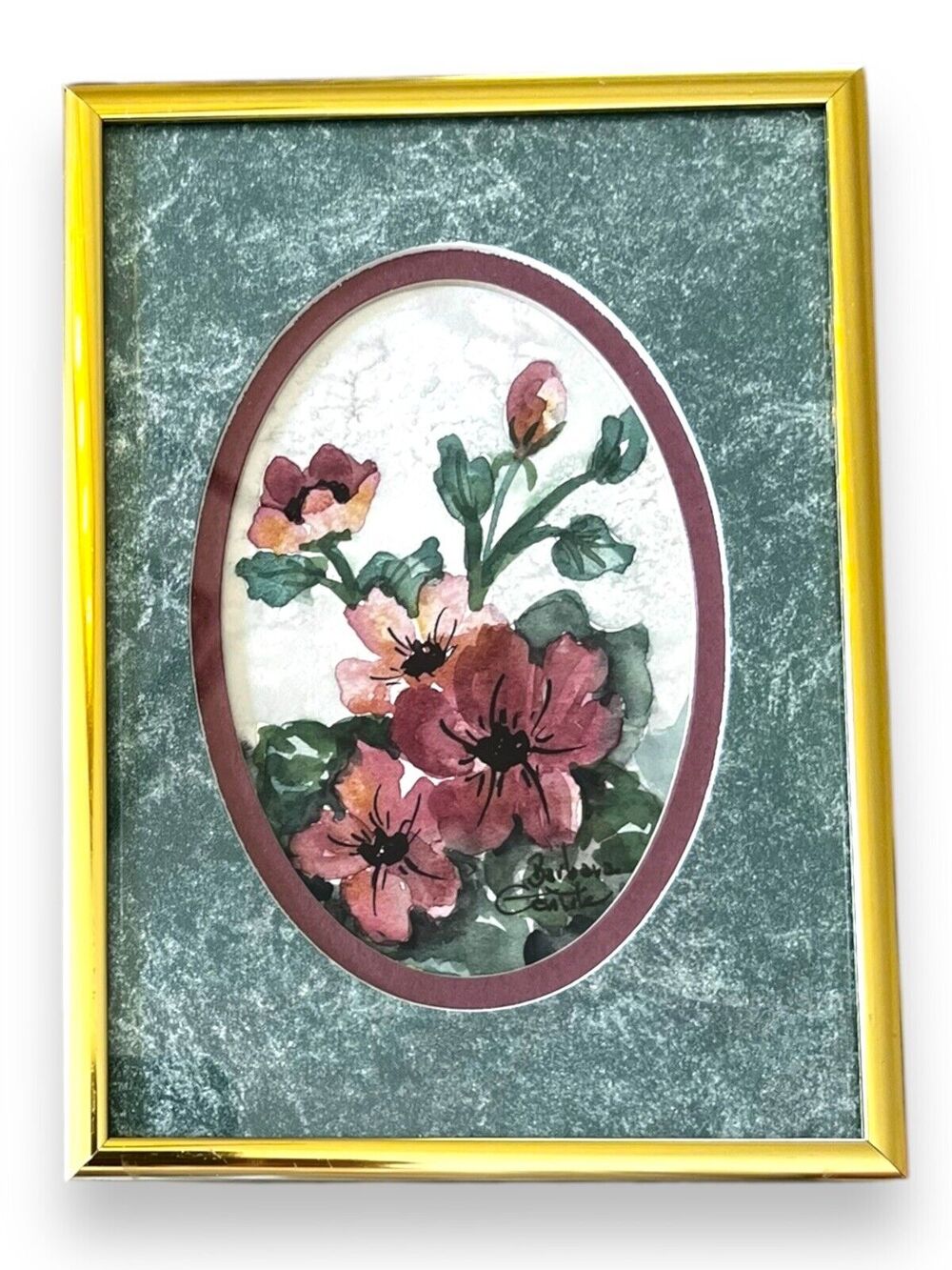 Vintage Barbara Gentile Original Floral Watercolor Art Michigan Artist